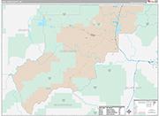 Deer Lodge Wall Map Premium Style